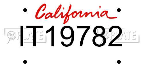 IT19782 California License Plate