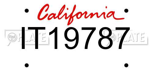 IT19787 California License Plate