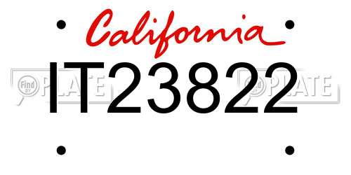 IT23822 California License Plate