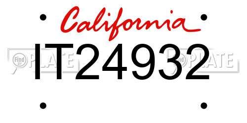 IT24932 California License Plate
