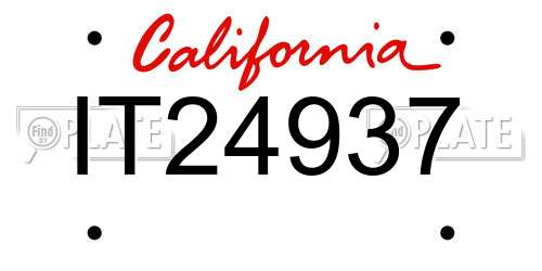 IT24937 California License Plate