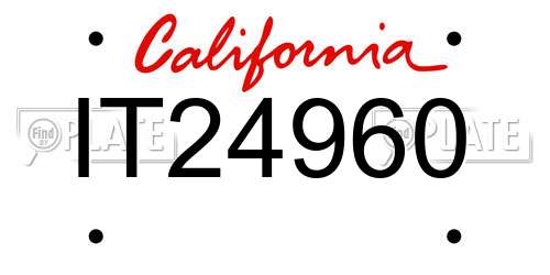 IT24960 California License Plate