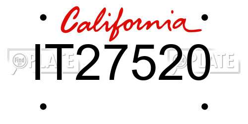 IT27520 California License Plate