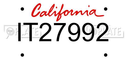 IT27992 California License Plate