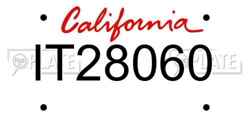 IT28060 California License Plate