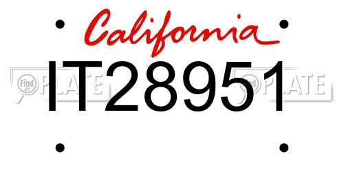 IT28951 California License Plate
