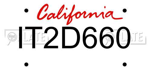 IT2D660 California License Plate