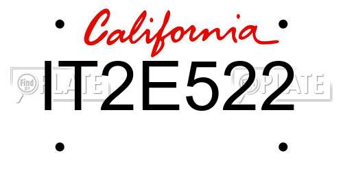 IT2E522 California License Plate
