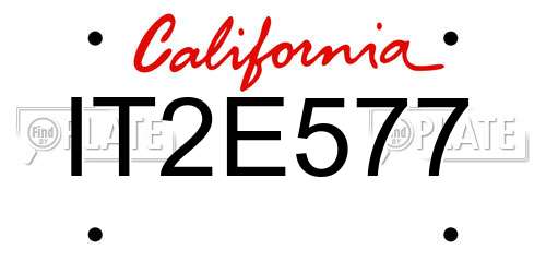 IT2E577 California License Plate