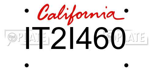 IT2I460 California License Plate