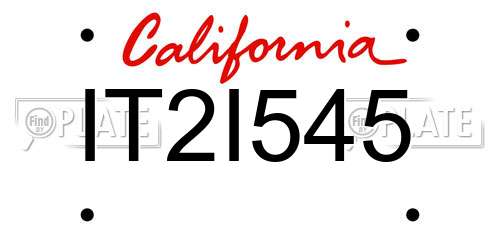 IT2I545 California License Plate