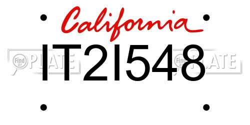 IT2I548 California License Plate