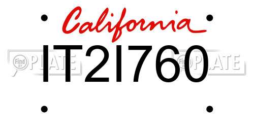 IT2I760 California License Plate