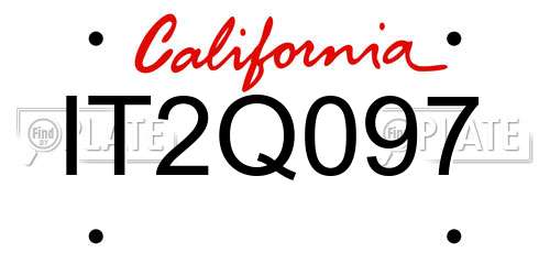 IT2Q097 California License Plate