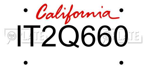 IT2Q660 California License Plate
