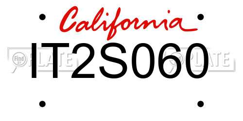 IT2S060 California License Plate