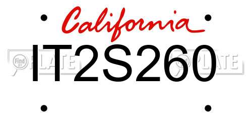IT2S260 California License Plate