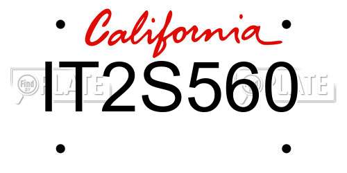 IT2S560 California License Plate
