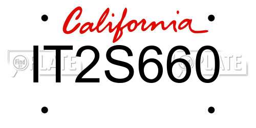 IT2S660 California License Plate