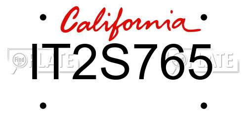IT2S765 California License Plate