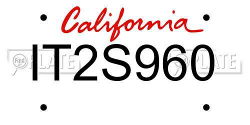 IT2S960 California License Plate