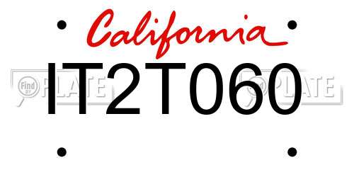 IT2T060 California License Plate