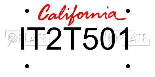 IT2T501 California License Plate