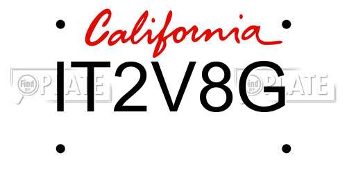 IT2V8G California License Plate