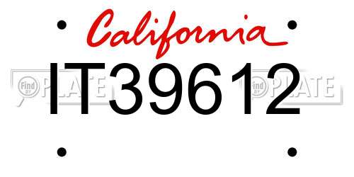 IT39612 California License Plate