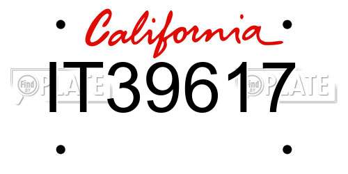 IT39617 California License Plate