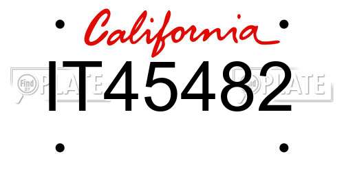 IT45482 California License Plate