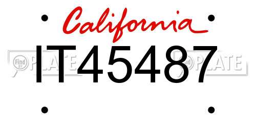 IT45487 California License Plate