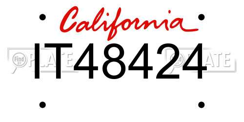 IT48424 California License Plate