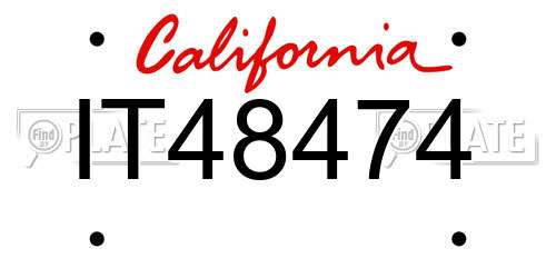 IT48474 California License Plate