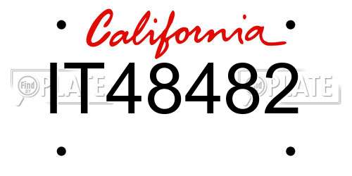 IT48482 California License Plate