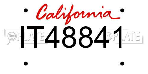 IT48841 California License Plate