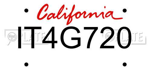 IT4G720 California License Plate