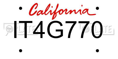 IT4G770 California License Plate