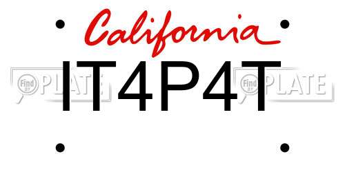 IT4P4T California License Plate