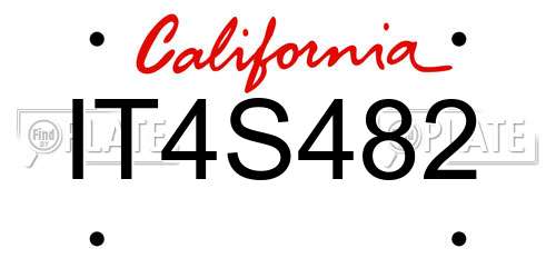 IT4S482 California License Plate