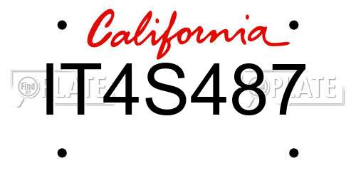 IT4S487 California License Plate