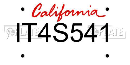 IT4S541 California License Plate
