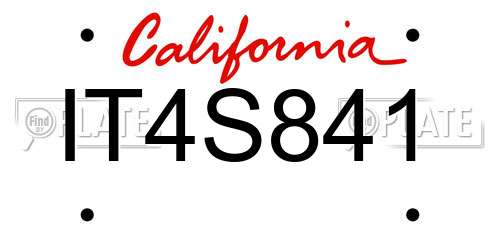 IT4S841 California License Plate