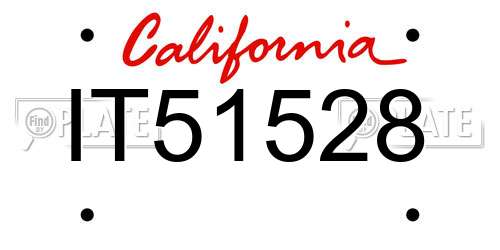 IT51528 California License Plate