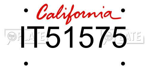 IT51575 California License Plate
