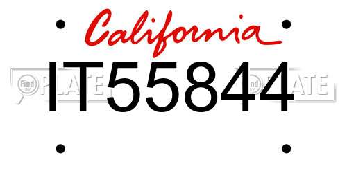 IT55844 California License Plate