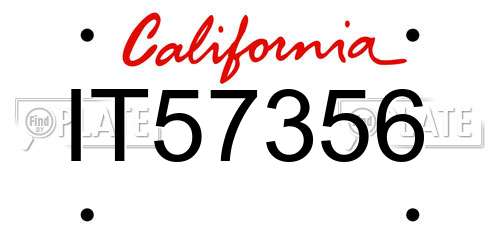 IT57356 California License Plate