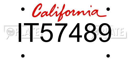 IT57489 California License Plate