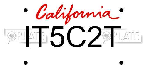 IT5C2T California License Plate
