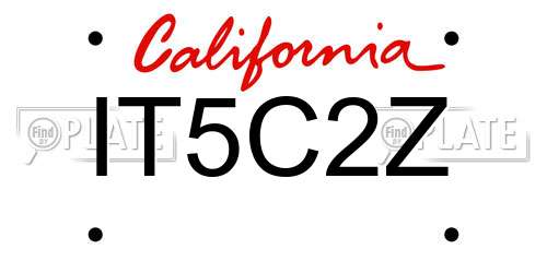 IT5C2Z California License Plate